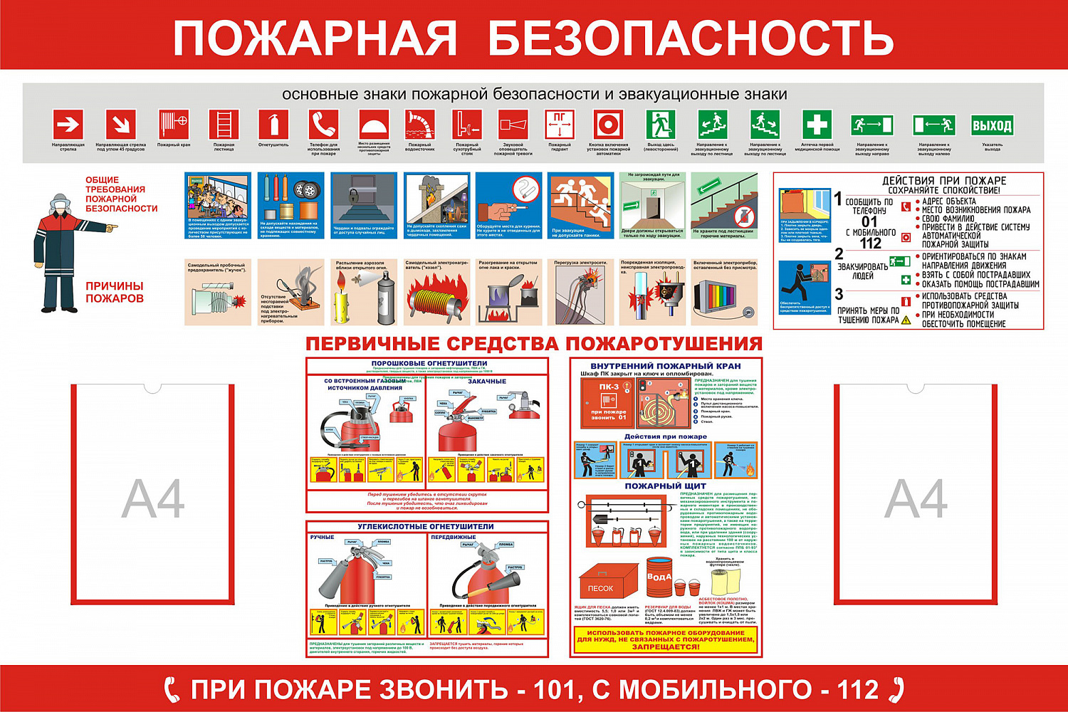 Стенды пожарной безопасности, ГО и ЧС, антитеррор заказать в Тольятти